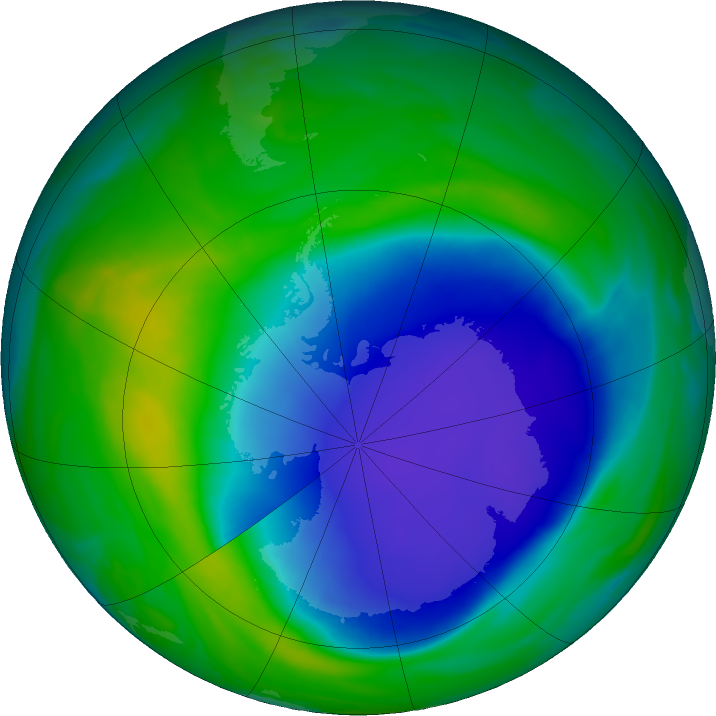 Antarctic ozone map for 12 November 2022